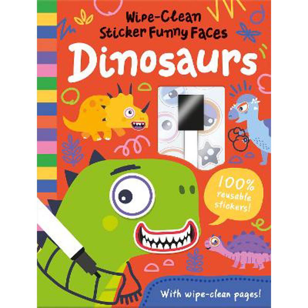 Wipe-Clean Sticker Funny Faces Dinosaurs (Hardback) - Rob Abbott